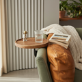Walnut Armrest Clip-On Tray Table