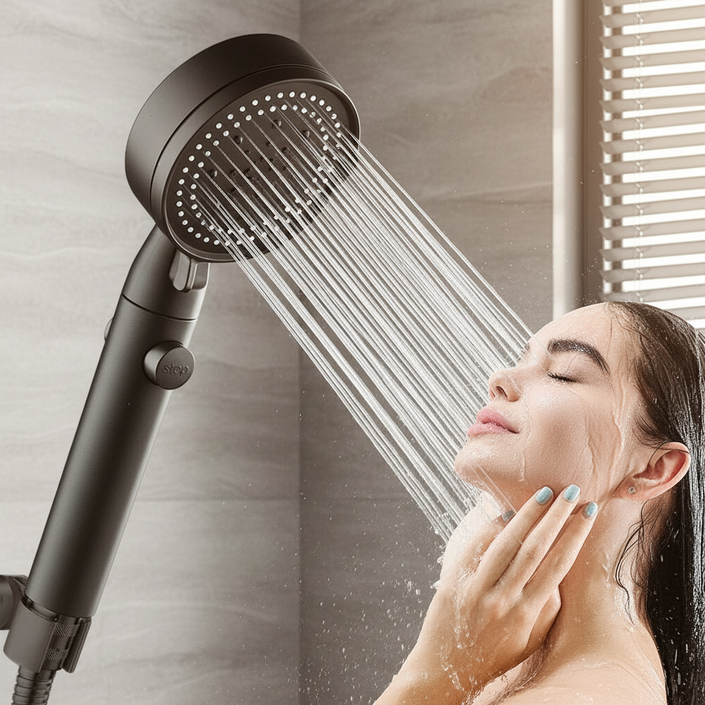 High Pressure Shower Head with Hose & 5 Spray Modes