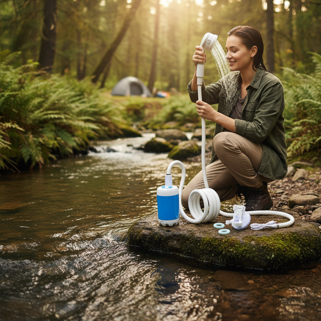 Portable Camp Shower with Battery Power