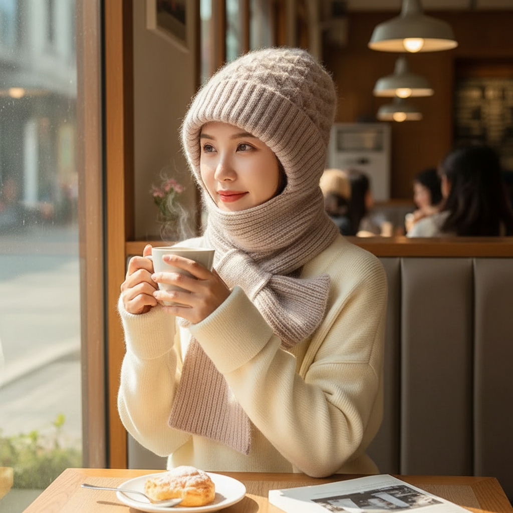 Women's Winter Hat Scarf Combo - Windproof Ear Protection