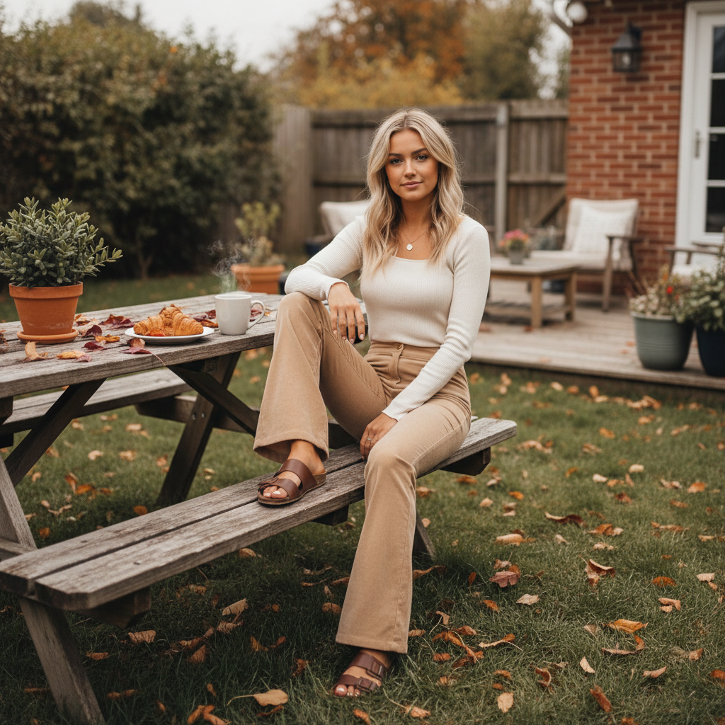 Women's Corduroy Flared Trousers