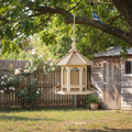 Wooden Bird Feeder with Clear Viewing Window