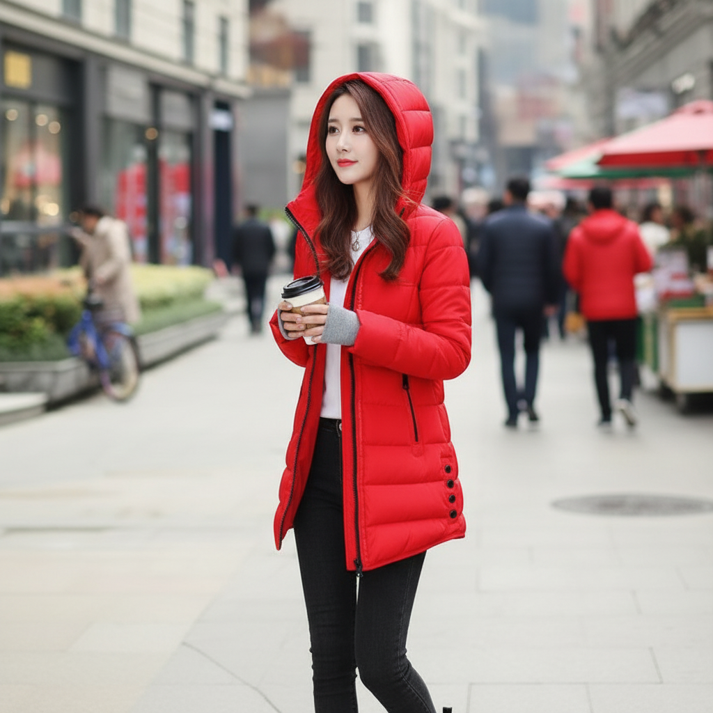 Women's Long Quilted Winter Coat