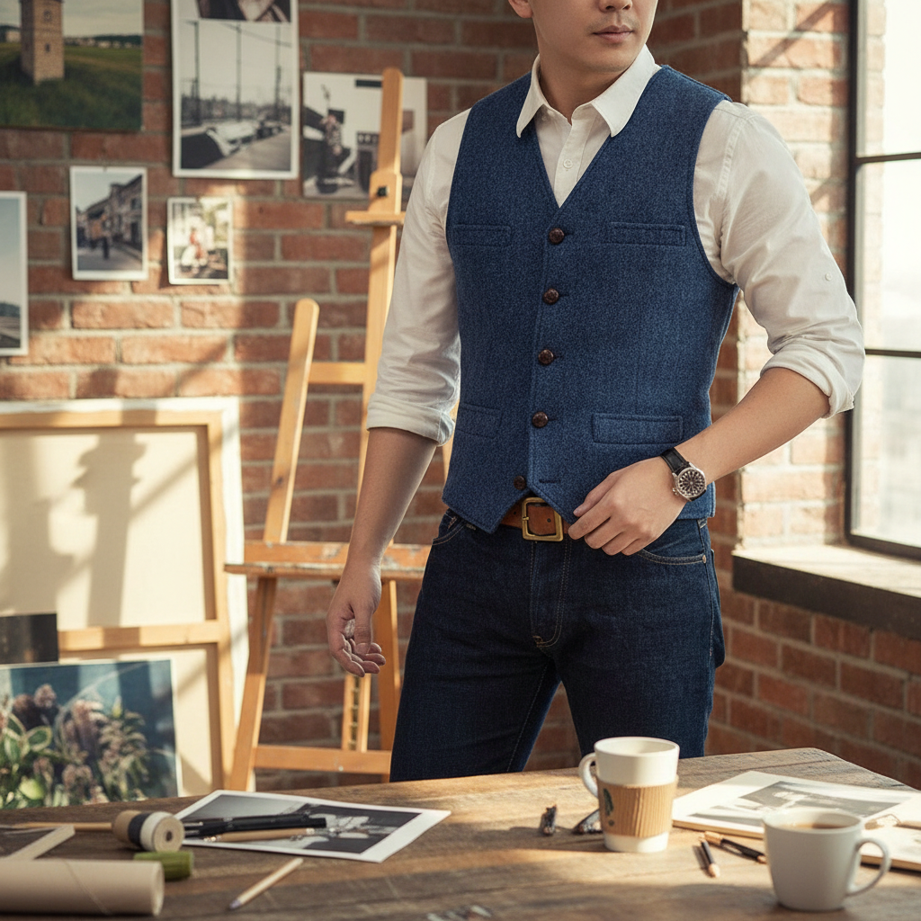 Men's Stylish Gilet Vest with Pockets