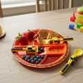 Kids Dinnerware Set - Construction Design Plate & Utensils