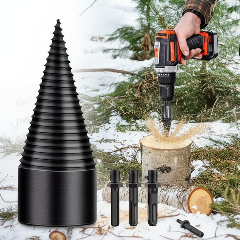 Firewood Splitter Drill Bit - Universal Power Drill Attachment