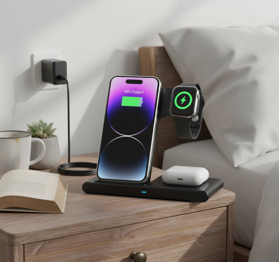 3-in-1 Wireless Charger for iPhone, Apple Watch & AirPods