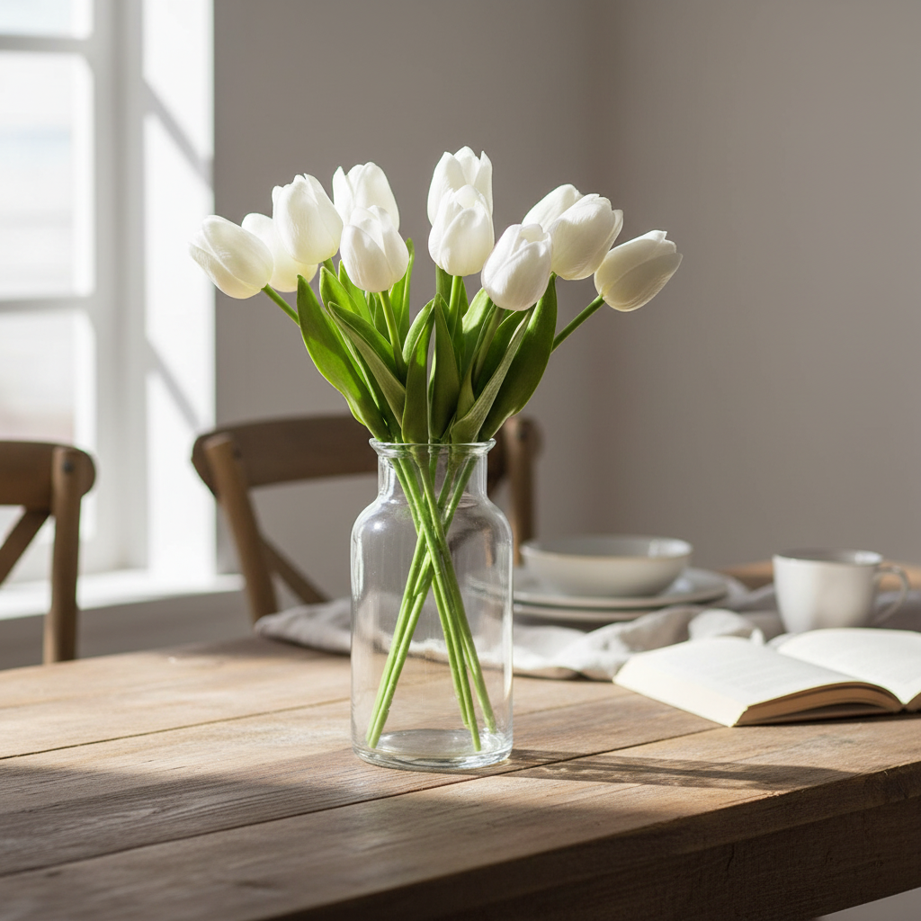 Artificial Tulips - 10 Piece Faux Flower Set