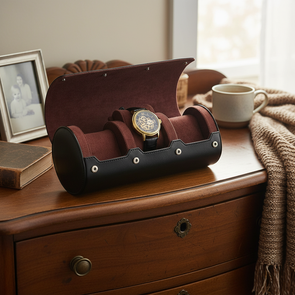 Premium Watch Travel Case with Soft Suede Lining
