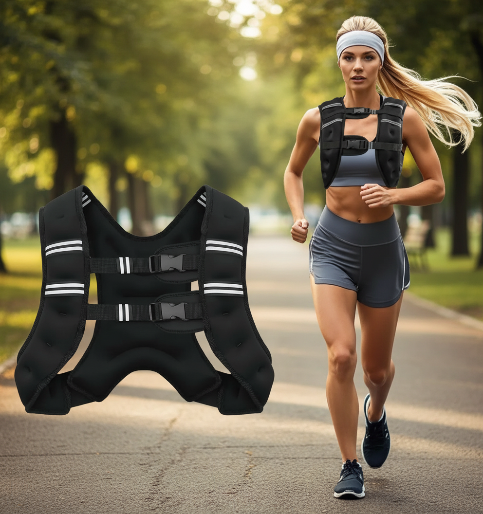 Adjustable Weighted Vest with Reflective Stripes