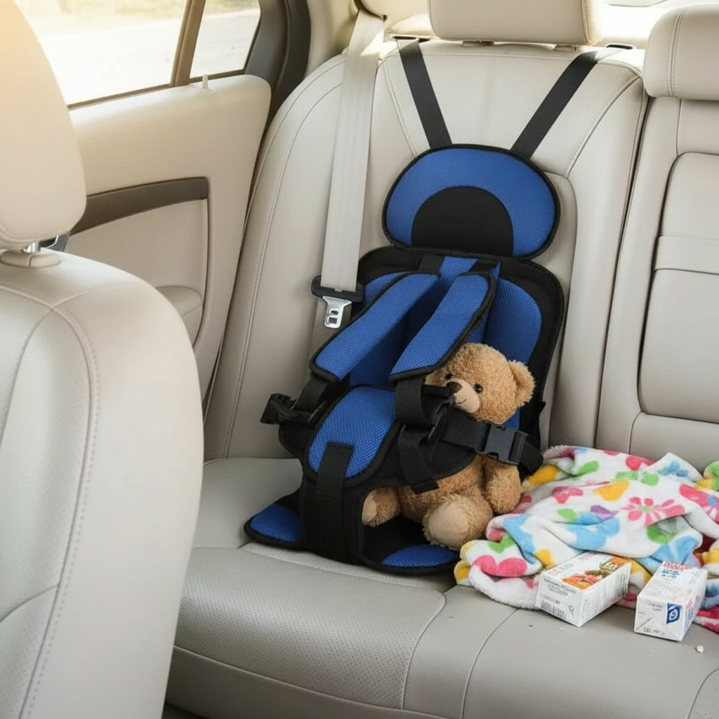 Child Car Seat Cushion with Safety Harness