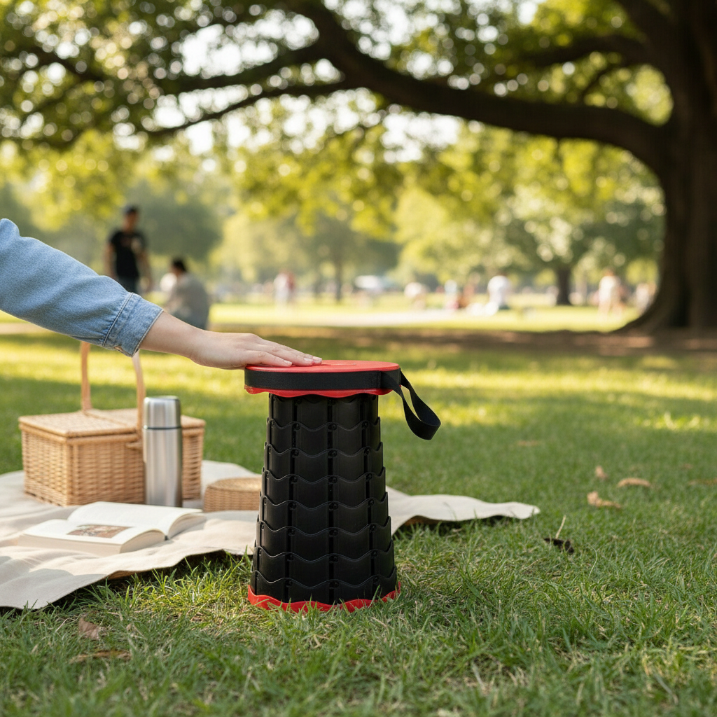 Portable Retractable Folding Chair - Lightweight Camping Stool