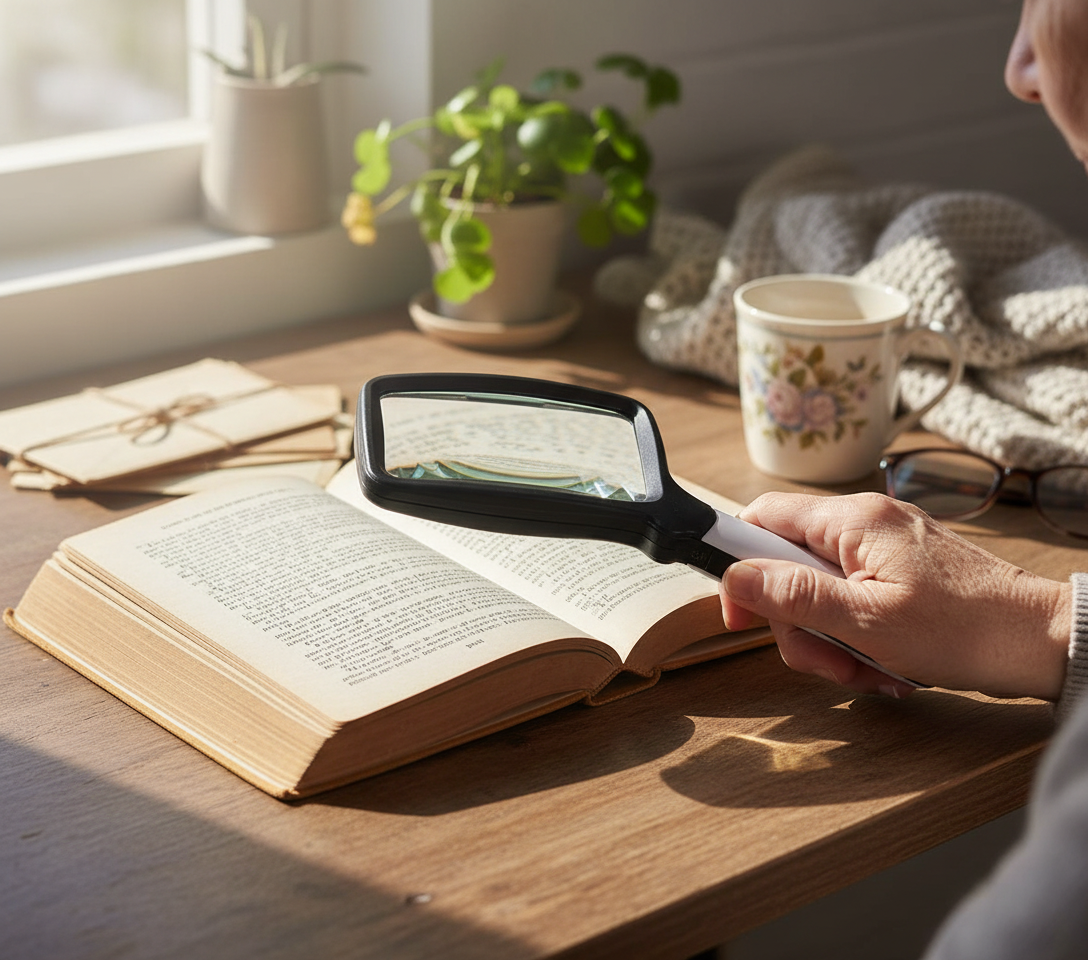 LED Reading Magnifier with Foldable Handle