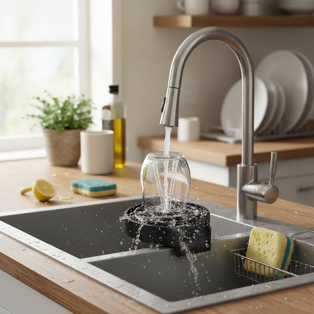 High-Pressure Kitchen Sink Cup Rinser