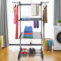 Heavy Duty Foldable Clothes Drying Rack with Wheels