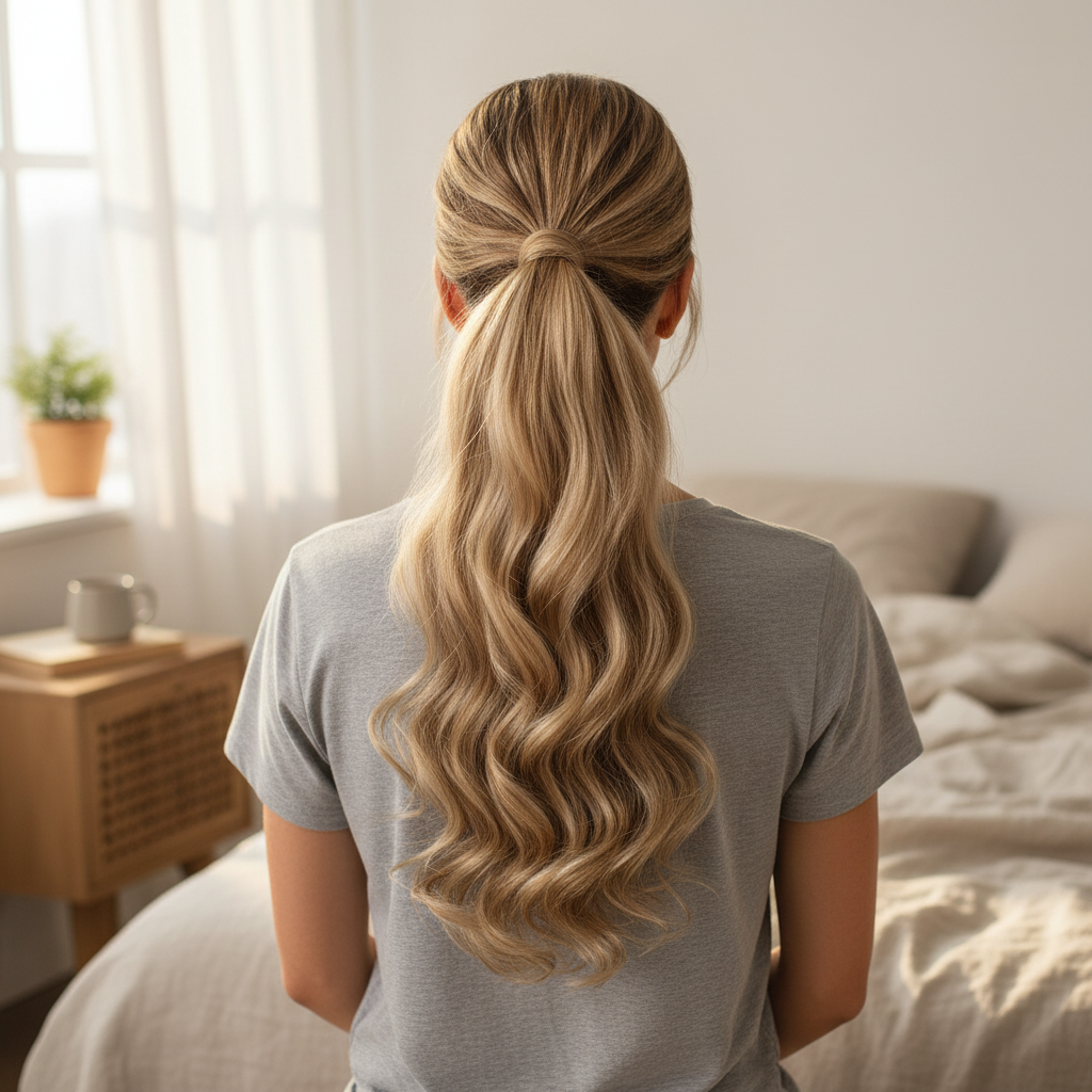 Clip-On Ponytail Extension - Long Synthetic Hair