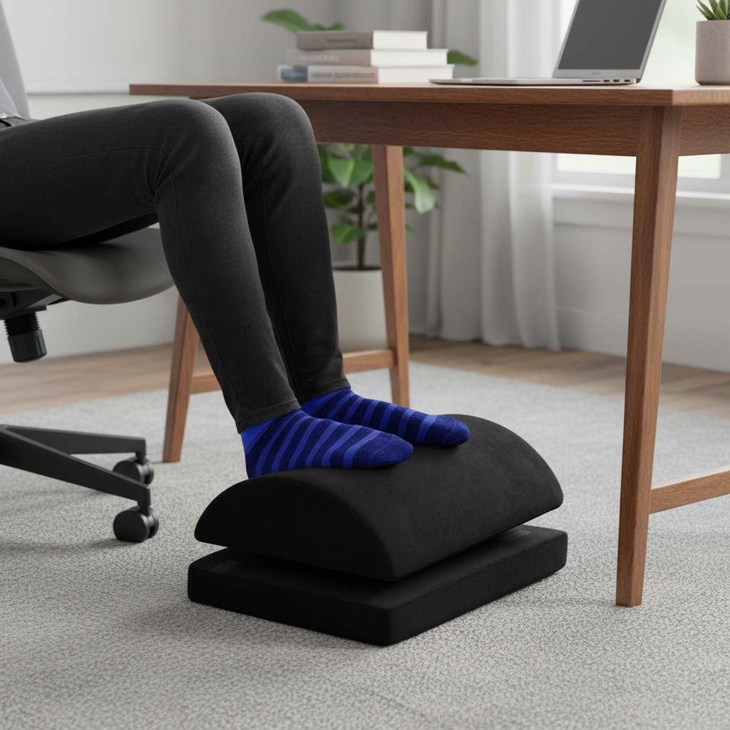 Ergonomic Under Desk Foot Rest with Curved Support