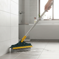 Floor Scrub Brush with Squeegee - 51.4 Inch Handle