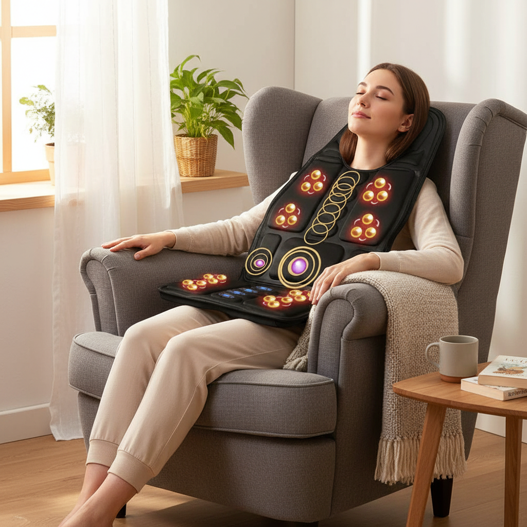 Heated Massage Chair Cushion with Neck Pillow
