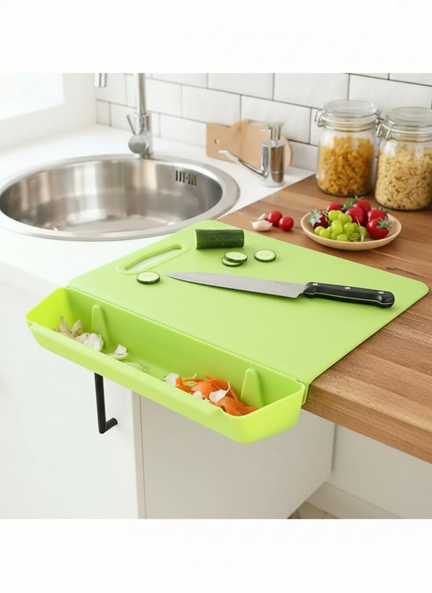 2-in-1 Cutting Board with Removable Tray