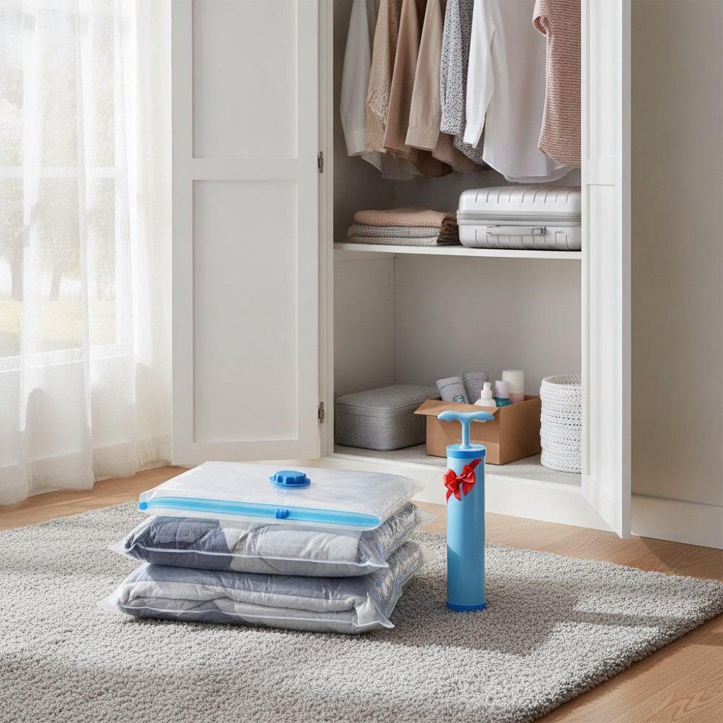 Vacuum Storage Bags for Clothes & Bedding