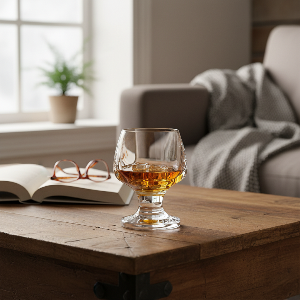 Clear Quartz Cocktail Glass - Hand-Carved