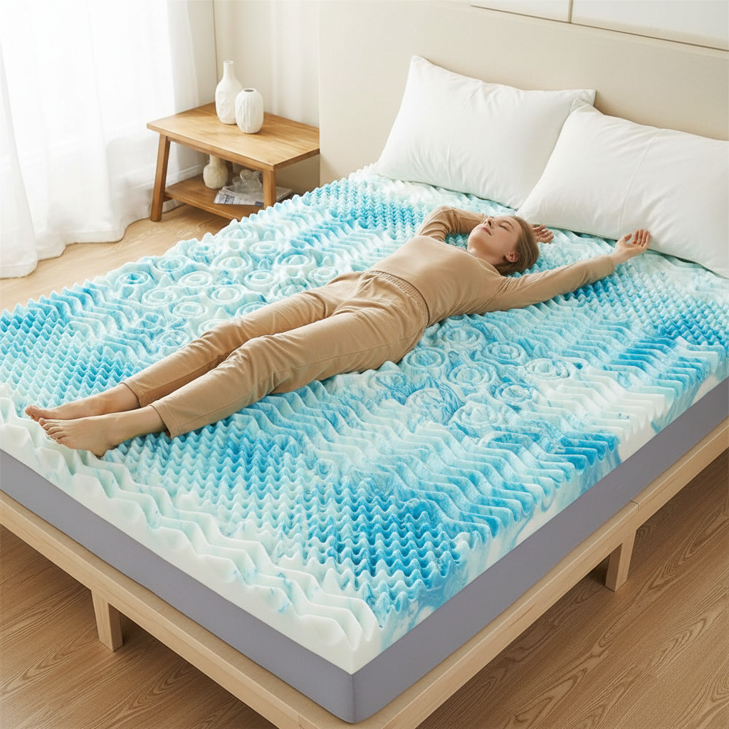 Cooling Egg Crate Foam Mattress Topper