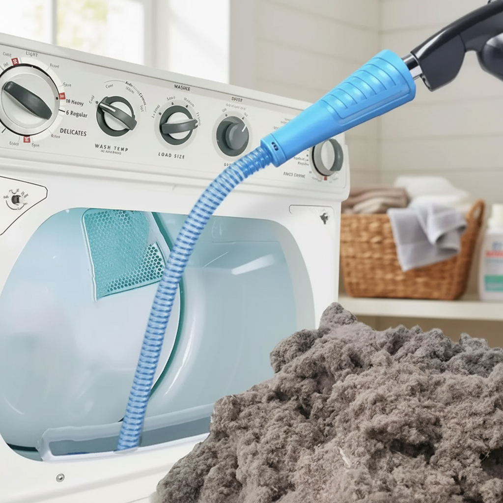 Dryer Vent Cleaner Kit with Flexible Vacuum Attachment