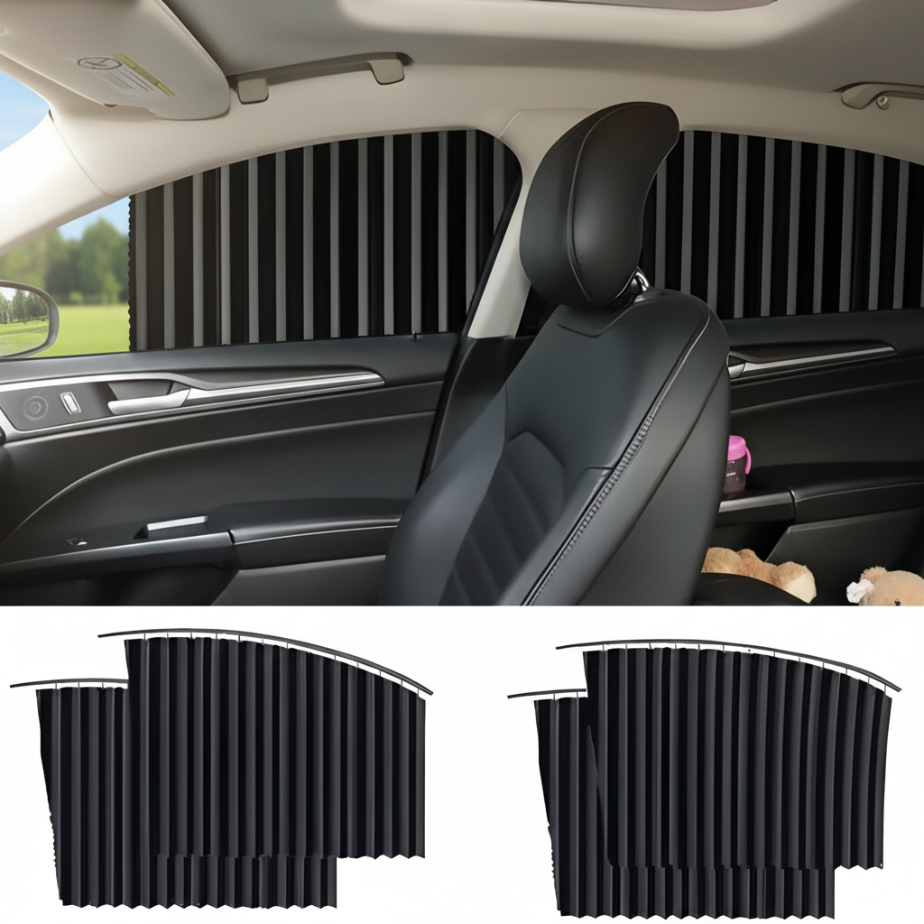 Car Window Shades with Magnetic Glides