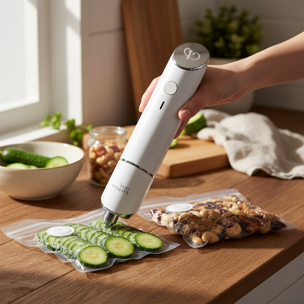 Compact Vacuum Sealer with Reusable Bags