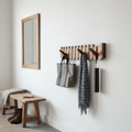 Handmade Wooden Coat Rack with Magnetic Folding Hooks