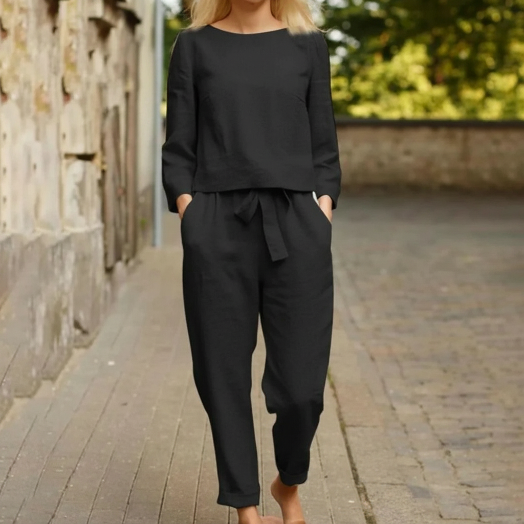 Casual Two-Piece Set with Braided Details