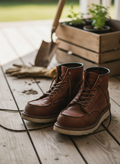 Men's Full Grain Leather Moccasin Toe Work Boots