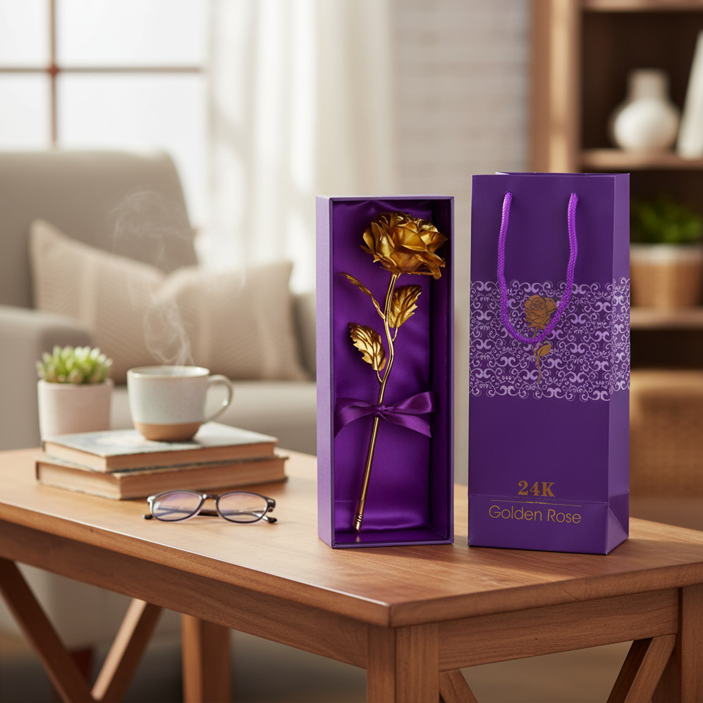 24K Gold Dipped Real Rose with Gift Box