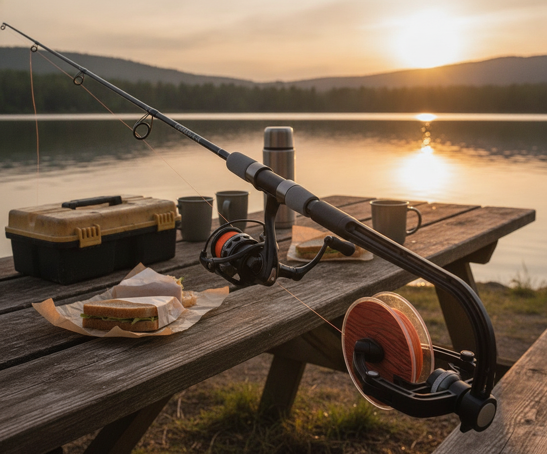 Fishing Line Winder Spooler with Suction Cup Base