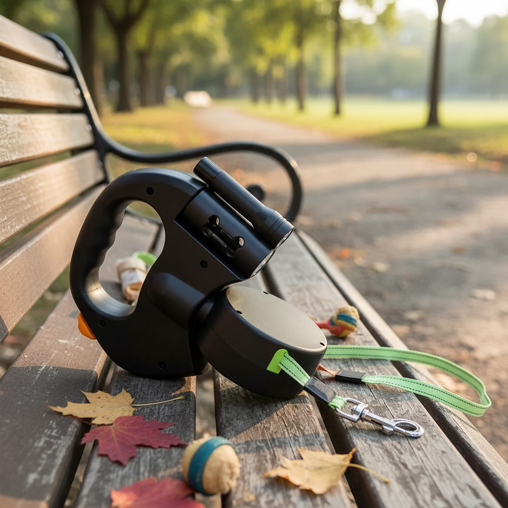 Dual Dog Leash with LED Light & 360° Swivel