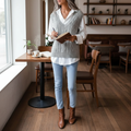 Women's V-Neck Cable Knit Cardigan