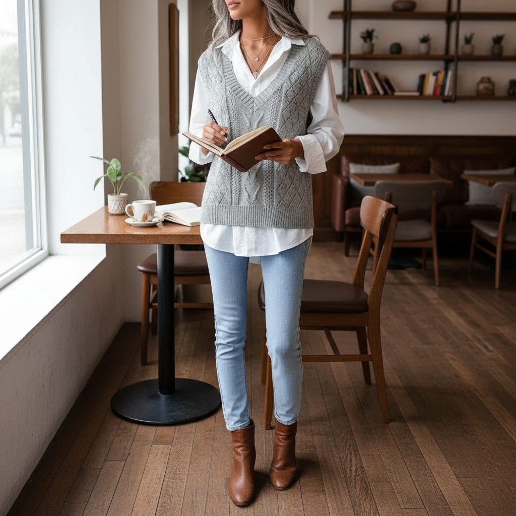 Women's V-Neck Cable Knit Cardigan