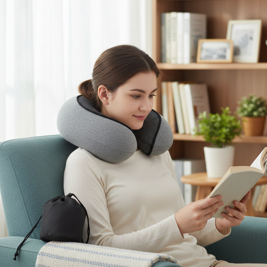 Memory Foam Travel Neck Pillow - U-Shaped Support