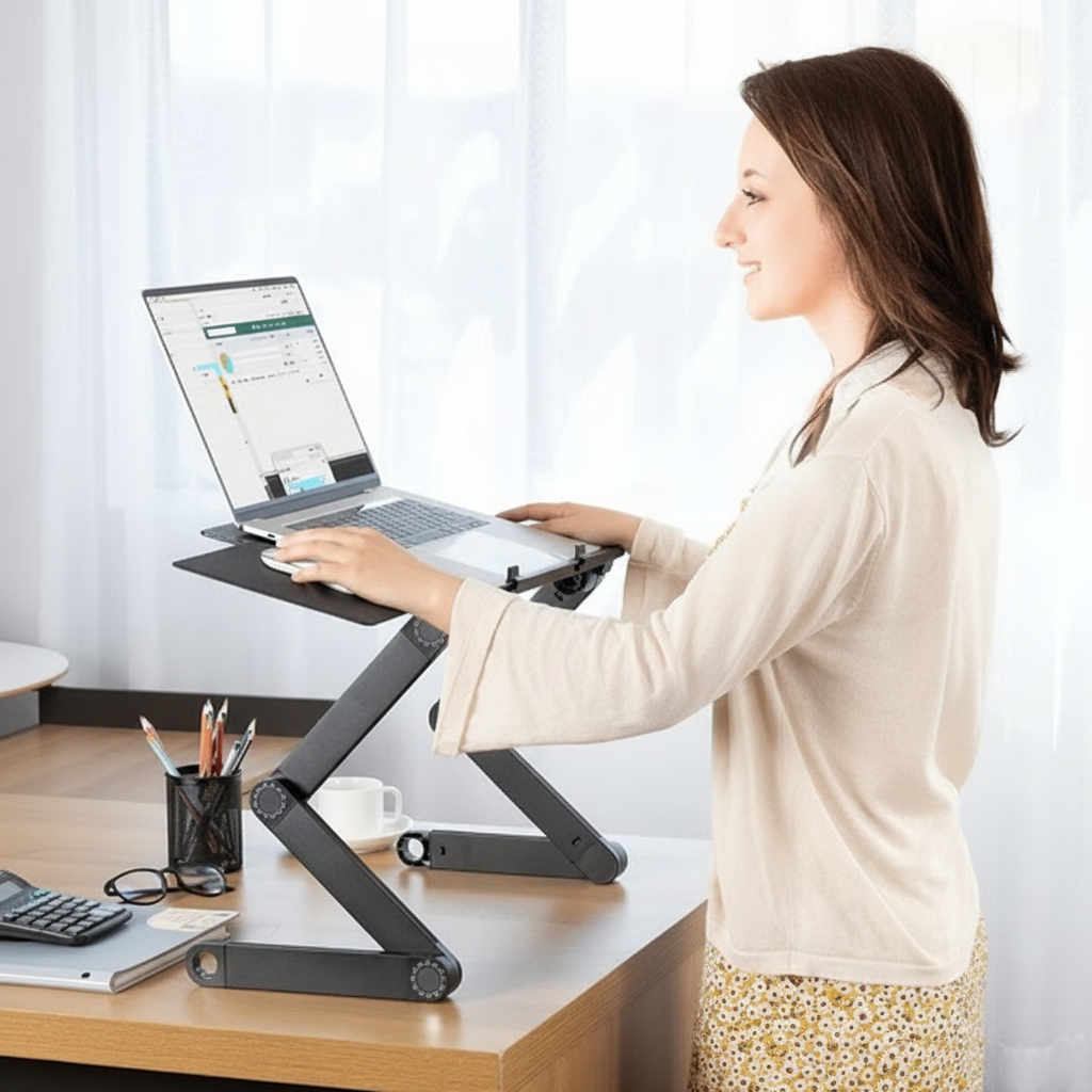 Adjustable Laptop Stand with Detachable Mouse Pad