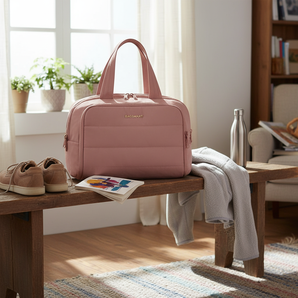Large Travel Toiletry Bag with 4 Compartments