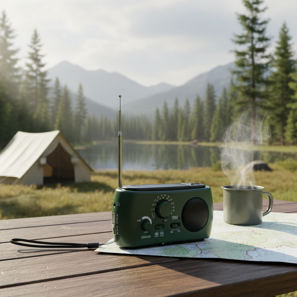 Portable Emergency Radio with Hand Crank & Flashlight
