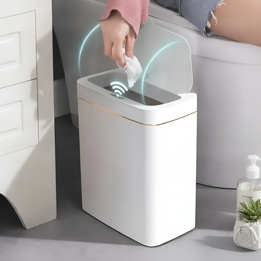 Smart Motion Sensor Trash Can with Auto Bag System