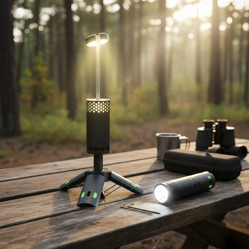Rechargeable LED Camping Light with Telescopic Stand