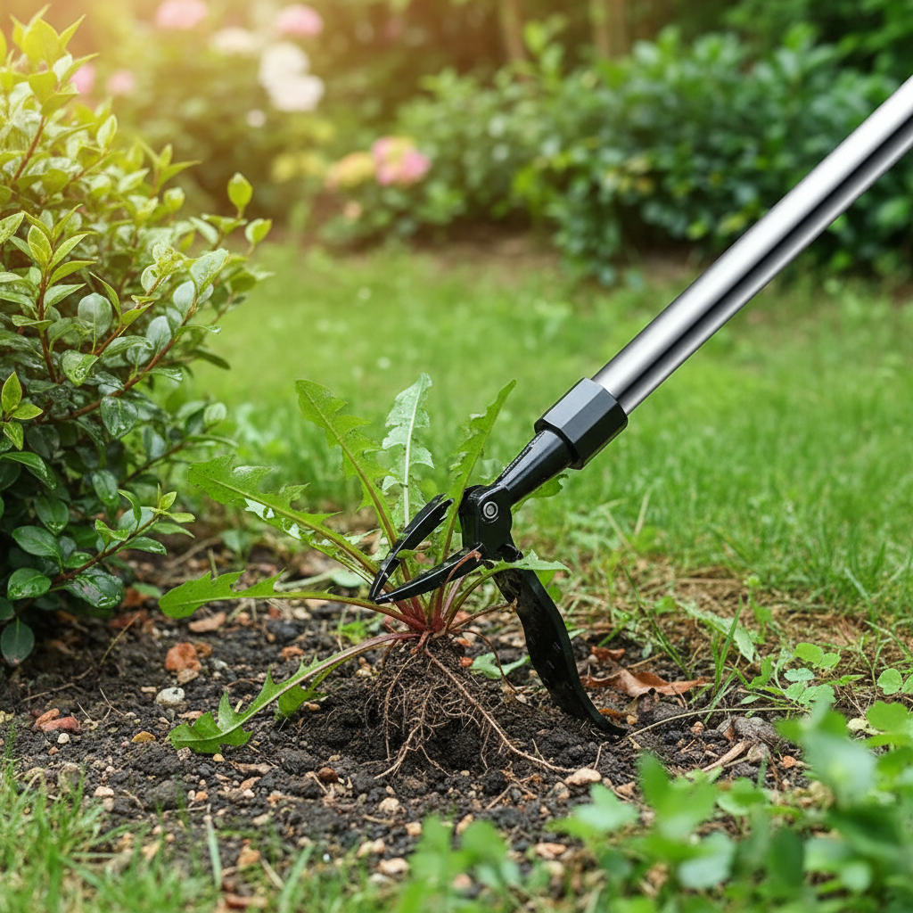 Stand Up Weed Puller Tool with Long Handle