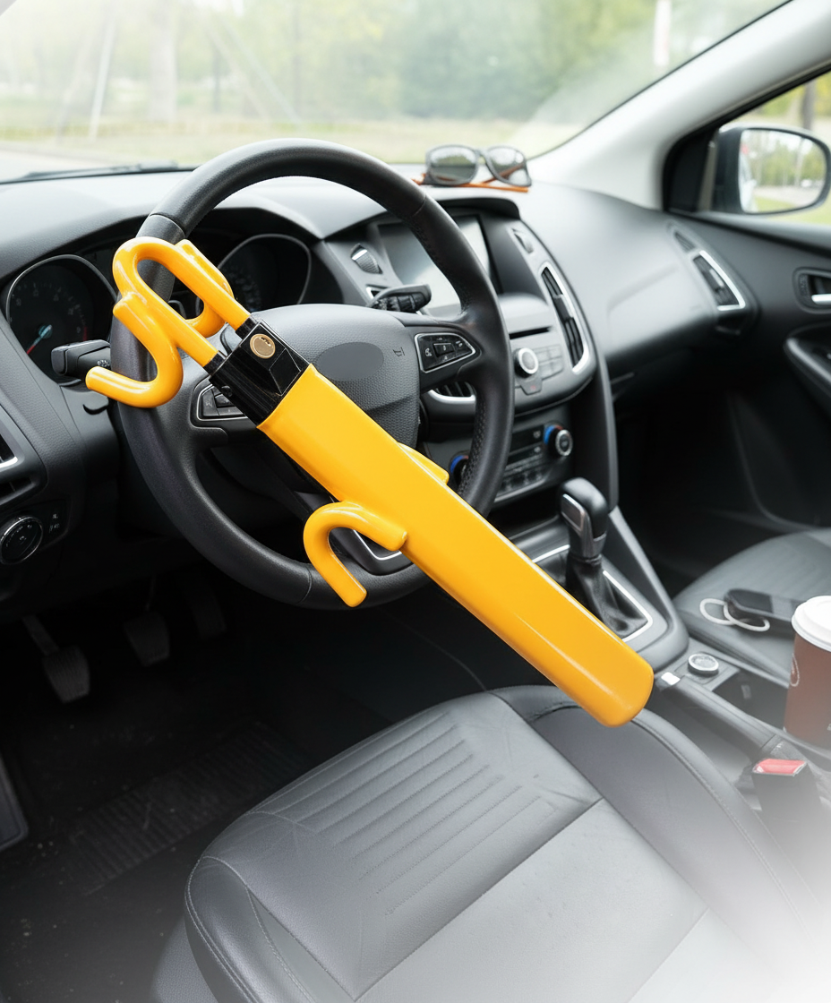 Car Steering Wheel Lock with Double-Row Atomic Lock