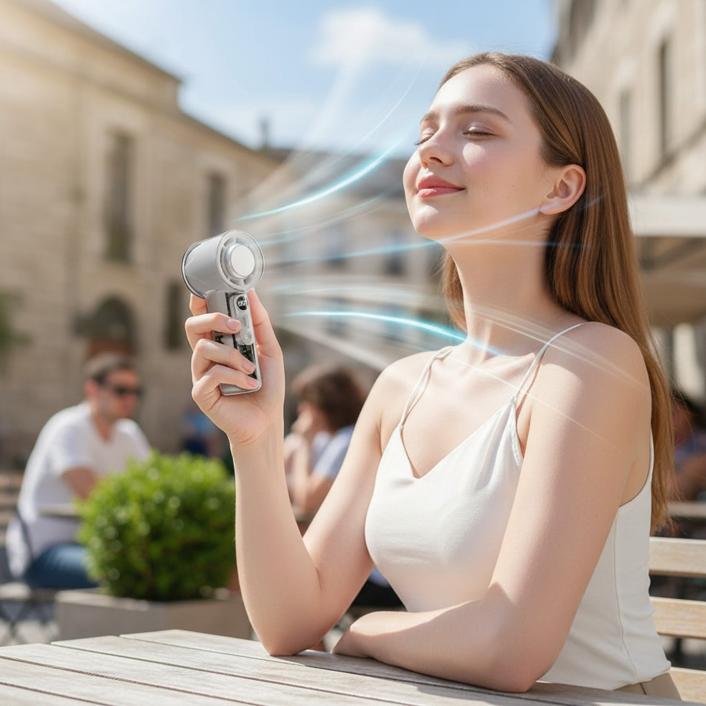 Portable Rechargeable Handheld Fan with Speed Control