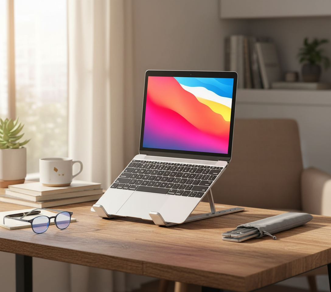 Aluminum Foldable Laptop Stand - Portable & Adjustable