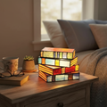 Stained Glass Stacked Books Lamp