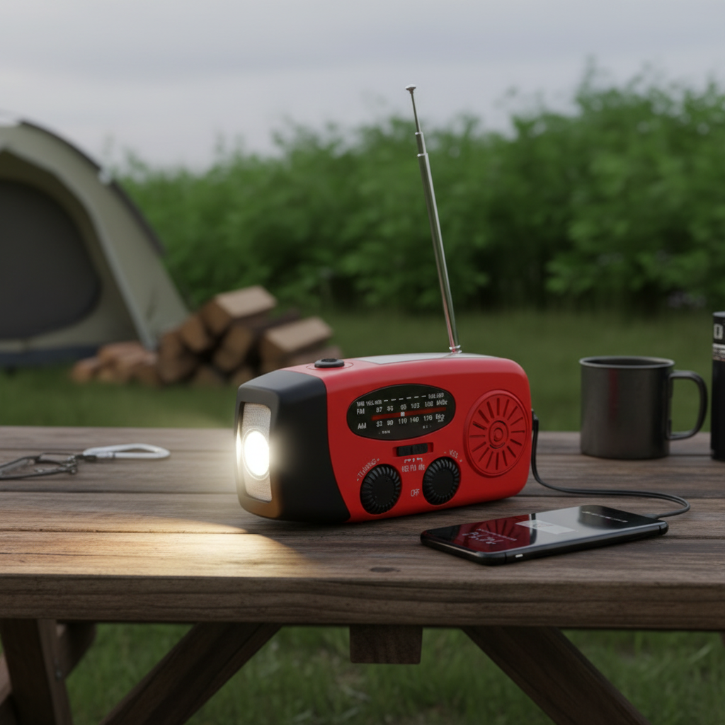 Hand Crank Emergency Radio with Power Bank & Flashlight